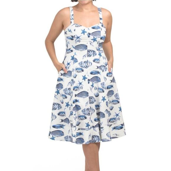 NWT Avec Les Filles Marina Midi Dress - Picture 1 of 11
